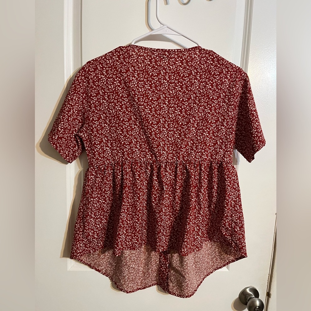 Floral Red Top - Picture 2 of 4